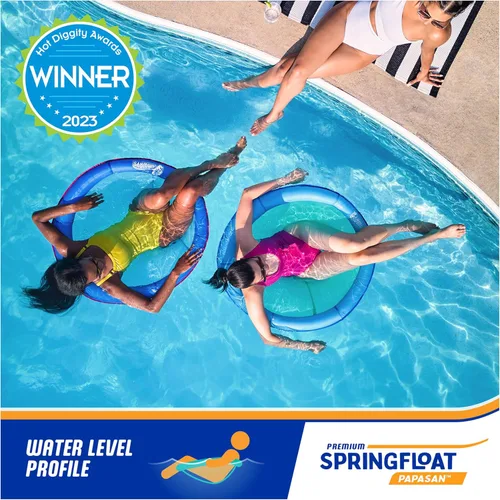 Miniatura 5 de SwimWays Spring Float Premium Papasan Pool Lounger, Inflatable Pool Floats Adult with Fast Inflation for Ages 15 & Up Papasan Sky Blue
