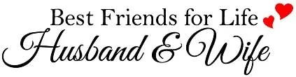 Best Friends for Life Husband & Wife - Calcomanía de palabras para pared, diseño de texto en inglés "Best Friends for Life", diseño de texto en