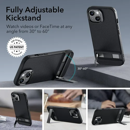 Miniatura 3 de ESR Funda para iPhone 14 Pro, 3 Modos de Soporte, Protección contra Caídas de Grado Militar, Compatible con Carga Inalámbrica, Cubierta Trasera