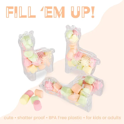 Miniatura 3 de Hammont Adornos Navideños Transparentes Rellenables – Caja de Regalo de Dulces Navideños Reutilizable en Forma de Alpaca para Decoración del Árbol