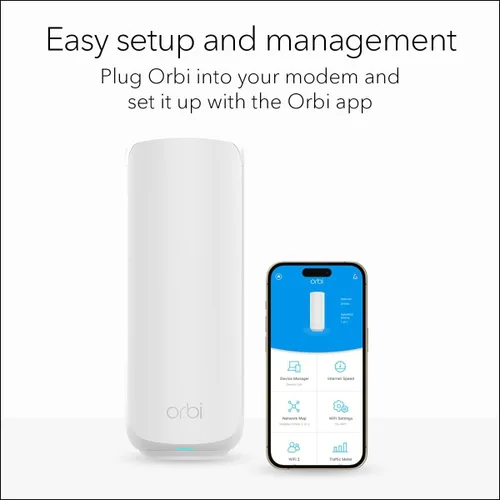 Miniatura 8 de NETGEAR Orbi 770 Series Tri-Band WiFi 7 Mesh Network System (RBE773) - Router + 2 extensores de satélite, características de seguridad, hasta 11
