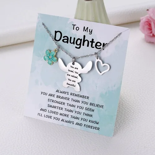 Miniatura 5 de MIXJOY Collar y tarjeta de felicitación con texto en inglés "You are My Sunshine", regalo de Navidad para niñas pequeñas, sobrina, hija, nieta