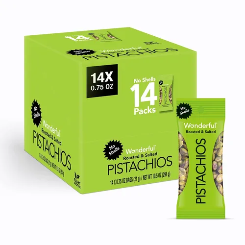 Miniatura 7 de Wonderful Pistachios Sin conchas nueces tostadas y saladas, 0.75 onzas (paquete de 9)