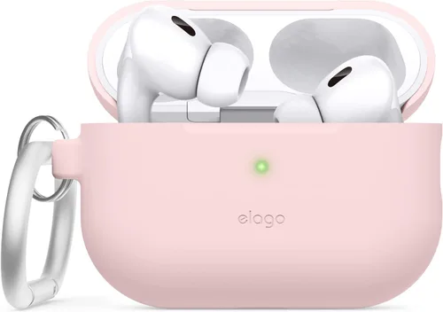 Miniatura 11 de elago Funda compatible con AirPods Pro 2 (2022), funda de silicona con llavero, LED frontal visible, soporta carga inalámbrica [negro]