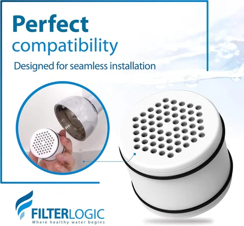 Miniatura 4 de Filterlogic WHR-140 - Filtro de ducha de repuesto para Culligan® WHR-140, WSH-C125, ISH-100, HSH-C135, filtro de agua para cabezal de ducha