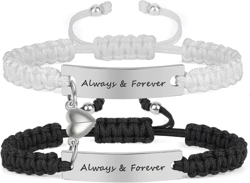 Miniatura 7 de Pulseras de pareja a juego para novio y novia, pulsera de amistad y relación para mejores amigos, pulseras ajustables de estiramiento de joyería