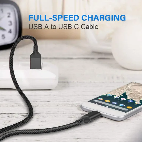 Miniatura 6 de Cable USB tipo C, paquete de 3 (10 pies+6.6 pies + 3.3 pies) USB A a USB-C 3.1A cable de carga rápida para iPhone 17 16 15 Pro Max Galaxy S25 FE S25