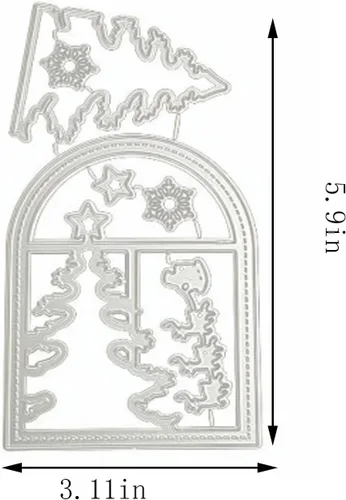 Miniatura 2 de Troqueles de metal para árbol de Navidad y puertas para hacer tarjetas, plantillas de corte para álbumes de recortes, álbum de fotos, papel