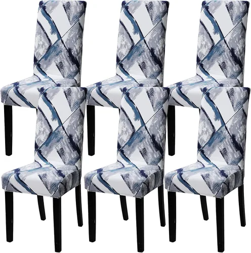 Miniatura 14 de Fundas para silla de comedor Yisun, fundas elásticas para silla de comedor, funda protectora para silla de comedor, mezcla de poliéster, Beige