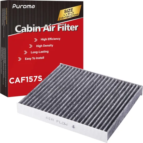 Puroma Paquete de 1 filtro de aire de cabina con carbón activado, repuesto para CP157, CF12157, Select Lexus, Mazda, Subaru y Toyota Avalon, Camry,
