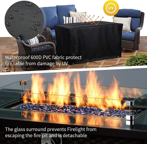 Miniatura 6 de U-MAX - Mesa para fogata a gas propano de 44 pulgadas para uso al aire libre
