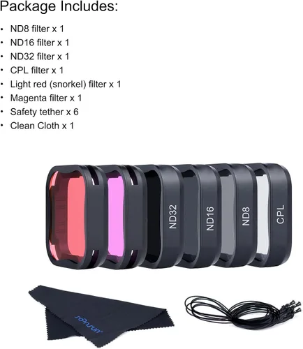 Miniatura 6 de SOONSUN Paquete de 6 filtros de lente para GoPro Hero 7, 6, 5, negro (ND8, ND16, ND32, CPL, rojo claro, filtro magenta), polarización circular