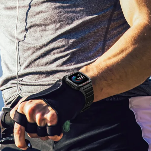 Miniatura 7 de Bandas Fintie con Estuche Compatible con Fitbit Versa 4/3/2/1/Versa Lite/Fitbit Sense 2/Sense, Estuche Protector con Correa Banda Deportiva Negro
