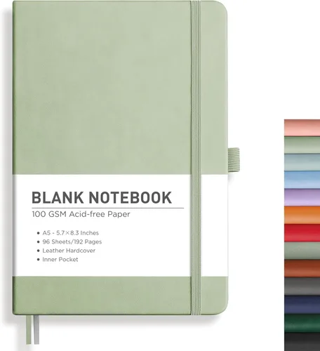 Miniatura 44 de RETTACY Cuaderno rayado, 192 páginas numeradas, tamaño A5 mediano (5.7 x 8.3 pulgadas), para hombres y mujeres, para hacer notas, escritura, trabajo