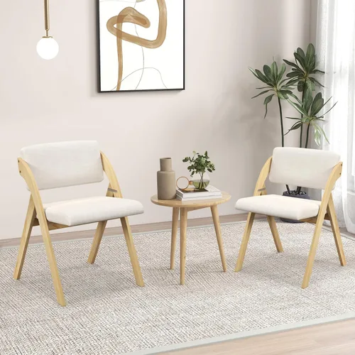 Miniatura 2 de GOFLAME Juego de 2 sillas de comedor plegables, sillas de cocina tapizadas con asiento y respaldo acolchados, sillas laterales modernas con patas