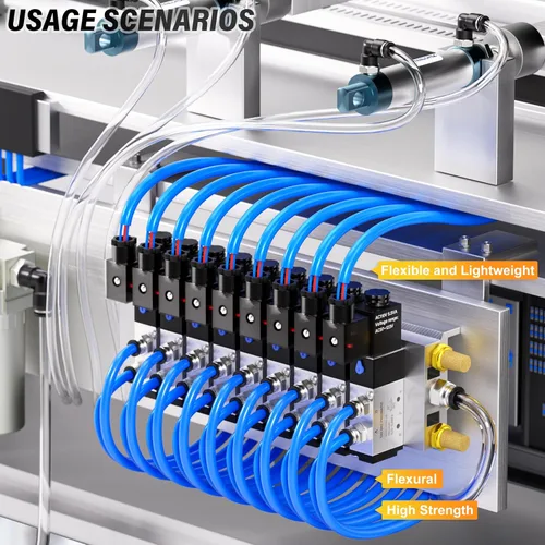 Miniatura 4 de TAILONZ PNEUMATIC Azul 0.236 in OD 0.157 in ID poliuretano PU manguera de aire tubo kit 32.8 ft 32.8ft