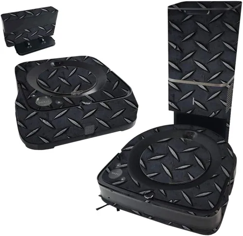 MightySkins Skin compatible con iRobot Roomba s9+ Vacuum & Braava Jet m6 Bundle – Placa de diamante negro y cubierta de vinilo única, fácil de
