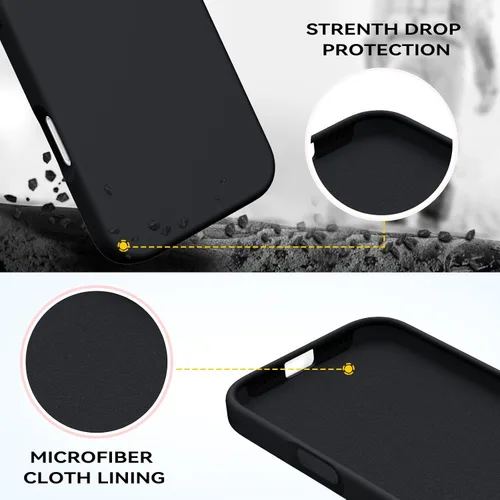 Miniatura 3 de GUAGUA Funda compatible con iPhone 17 Pro Max de 6.9 pulgadas, silicona líquida, goma de gel suave, delgada, forro de microfibra delgada