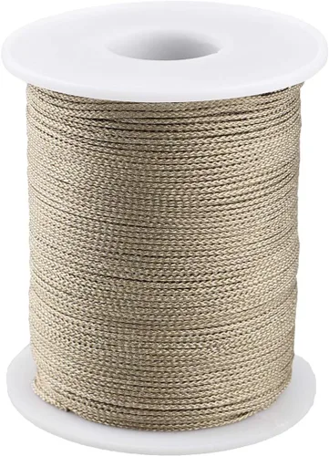 Miniatura 18 de Cuerda de hilo de nailon para jardinería, pulseras trenzadas, manualidades (0.039 in-394 pies, café)