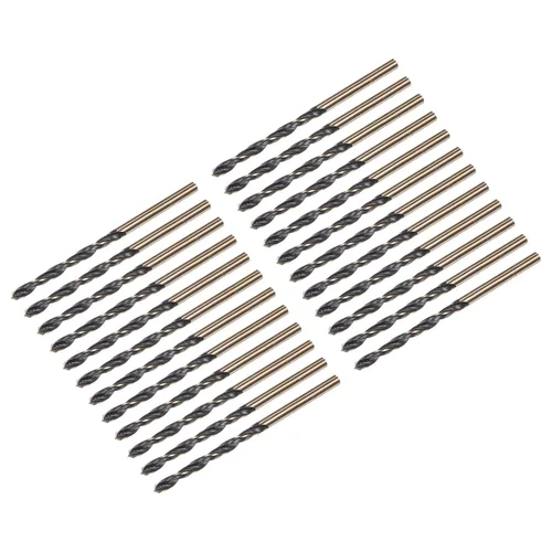Miniatura 21 de uxcell Brocas Jobber de 0.118 in (0,118 pulgadas) de nitruro negro y oro recubierto de titanio M2 de alta velocidad (HSS) Brocas helicoidales