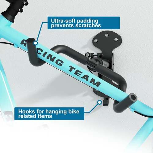 Miniatura 3 de Urban Deco Soporte de pared para bicicleta de 66 libras, capacidad de carga extensible, 6 pulgadas, soporte para bicicleta, garaje, diseño