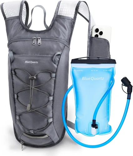 Miniatura 11 de Blue Quartz Mochila de hidratación con bolsa de agua de 2 L, mochila de agua de senderismo para mujeres y hombres, mochila ligera de ciclismo