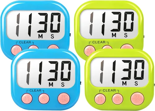 Miniatura 24 de Temporizadores de aula para profesores y niños, temporizador digital magnético grande, suministros para profesores, paquete de 12, azul y verde Azul