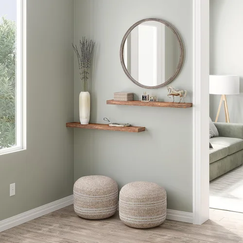 Miniatura 2 de Ballucci - Estantes flotantes, juego de 2 estantes de pared de madera de 36 pulgadas, con soportes invisibles para baño, sala de estar, dormitorio