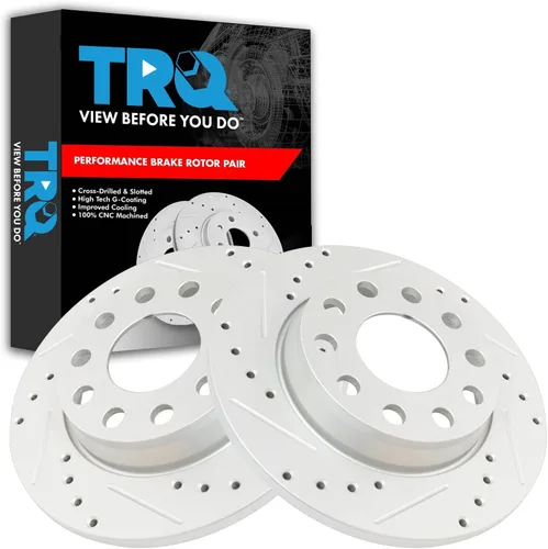Miniatura 234 de TRQ Juego de rotores de freno de rendimiento trasero con revestimiento G premium compatible con Mazda 6 2014-2021