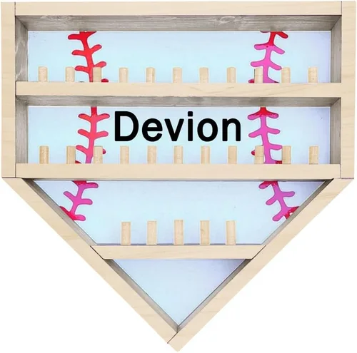 Miniatura 9 de Vitrina de béisbol personalizada con soporte de madera para pelotas de béisbol con nombre personalizado, vitrina de montaje en pared, vitrina