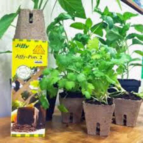 Miniatura 2 de Jiffy Pot, cuadrado individual, 3.0 "x 3.0", paquete, macetas, 10 celdas, biodegradable