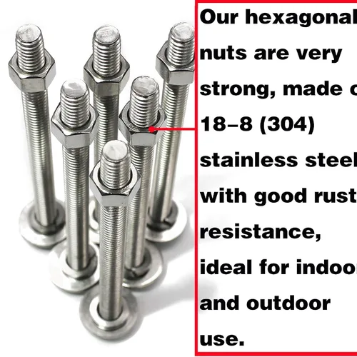 Miniatura 7 de Fullerkreg Tuerca hexagonal inoxidable de 1/4"-20, acero inoxidable 304, acabado brillante, (100 piezas)