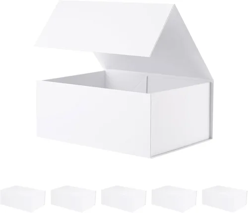 Miniatura 47 de BLK&WH Caja de regalo de 9 x 6.5 x 3.8 pulgadas, caja de regalo negra, caja de padrino, caja plegable con tapa de cierre magnético para embalaje