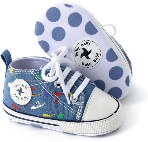 Miniatura 92 de Zapatos deportivos de lona de lona para bebés y niñas, suela antideslizante suave, suela antideslizante