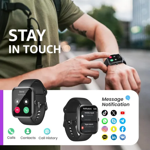 Miniatura 2 de TOZO Reloj inteligente S3 para hombres y mujeres, pantalla táctil HD de 1.83 pulgadas, llamadas Bluetooth, seguimiento de sueño y actividad, IP68