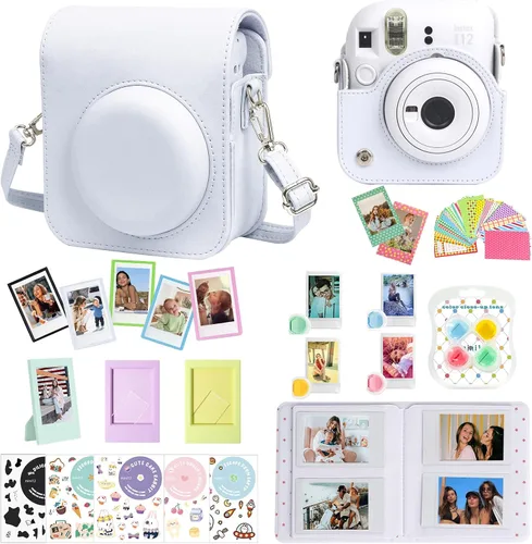 Miniatura 11 de CAIYOULE Accesorios para cámara Fuji Instax Mini 12, paquete de accesorios que incluye estuche de PU para la cámara 12, mini álbum de fotos, marcos