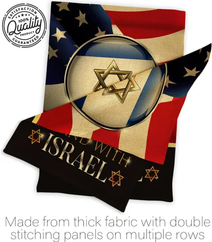 Miniatura 7 de Israel Flag Tapiz de arpillera con texto en inglés "I Stand with Israel" (Estoy con Israel), tapiz de arpillera de Estados Unidos, póster al aire