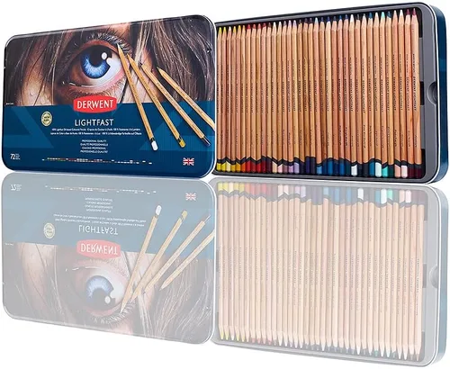 Miniatura 10 de Derwent Lápices de colores resistentes a la luz 24 lápices en caja metálica, juego de 24, núcleo de 4mm de ancho, 100% resistente a la luz, a base