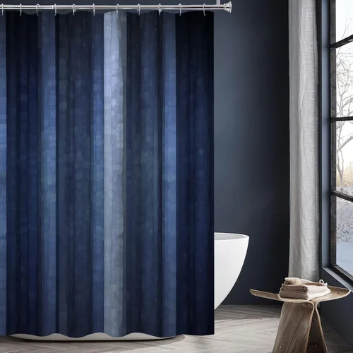 Miniatura 12 de Gibelle Cortina de ducha pequeña de 36 x 72 pulgadas, juego estrecho medio negro y gris, tela moderna abstracta para baño, textura de vidrio fresco