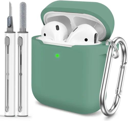 Miniatura 12 de Funda Protectora para AirPods 1/2, viene con kit de limpieza, funda protectora de silicona suave con hebilla, compatible con estuche de carga