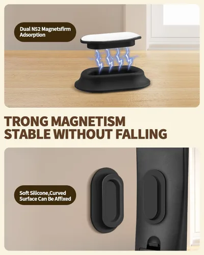 Miniatura 5 de Paquete de 6 soportes magnéticos para control remoto – Soporte de pared magnético de silicona mejorado para TV, ventilador y aire acondicionado