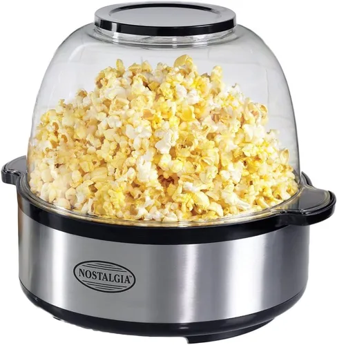 Miniatura 8 de Nostalgia Máquina eléctrica clásica para hacer palomitas de maíz, hace 8 tazas, tapa grande que se dobla como cuenco para servir, tecnología