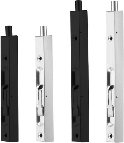 Miniatura 3 de Cerradura de puerta oculta, acero inoxidable 304 plateado 304 de 8 pulgadas de seguridad para puerta, cerradura de perno deslizante de puerta