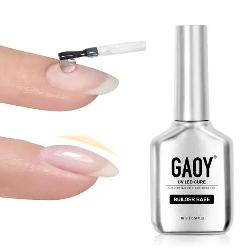 Miniatura 10 de GAOY - Gel de construcción transparente para uñas, fortalecedor de uñas de 16ml en una botella, gel duro para extensión de uñas, esmalte en gel