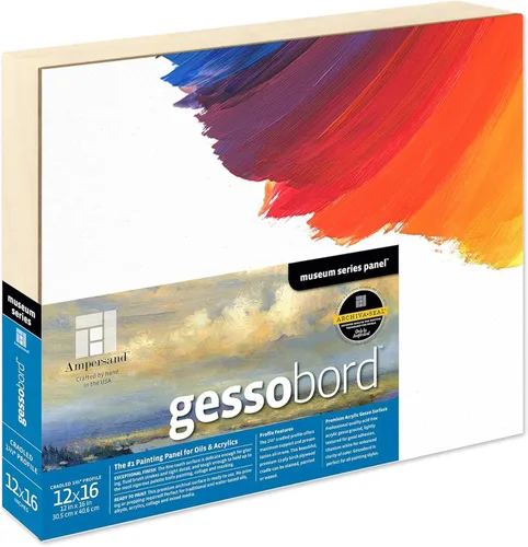 Miniatura 31 de Ampersand Art Supply Panel de pintura de madera de Gesso: Serie Museo Gessobord, 11 "x 14", perfil plano de 1/8