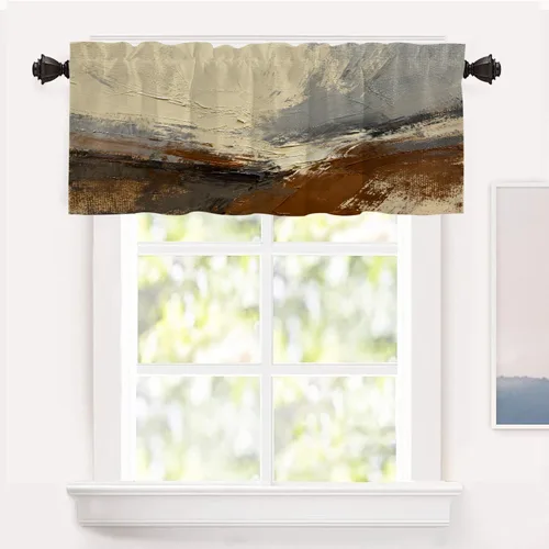 Miniatura 78 de Shrahala Cortinas de nivel de chakras con mandala beige para ventanas de cocina, paneles de cortina de ventana de mandala multicapa de poliéster