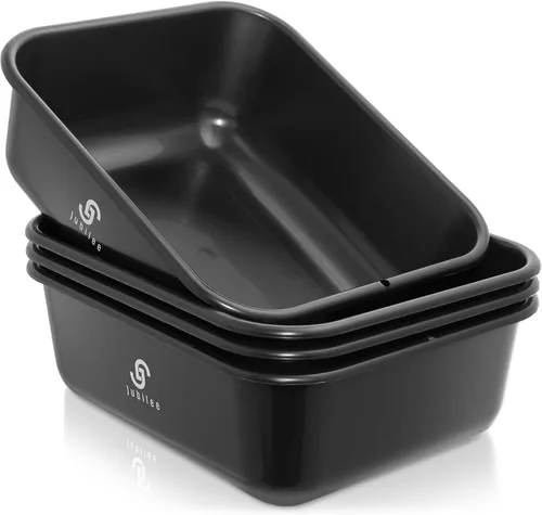Jubilee Paquete de 4 Contenedores de Almacenamiento de Plástico, Bandeja Utilitaria - Caja Comercial Resistente para Lavavajillas para Organización