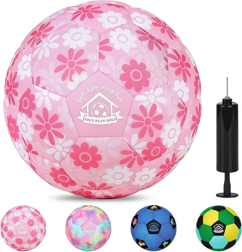Miniatura 8 de Balón de Fútbol de Interior Tamaño 3 para Niños Pequeños, Pelotas de Fútbol Silenciosas Regalos para Niños y Niñas de 1-5 Años, Pelotas de Espuma