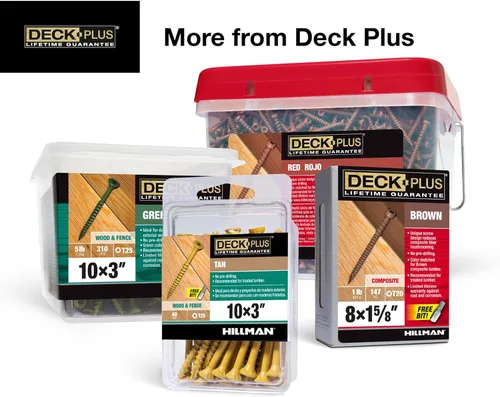 Miniatura 6 de Deck Plus Tornillos para valla y madera exterior con revestimiento epoxi de 2-1/2 pulgadas #10 x 2-1/2 pulgadas, rosca gruesa incluida, tornillo