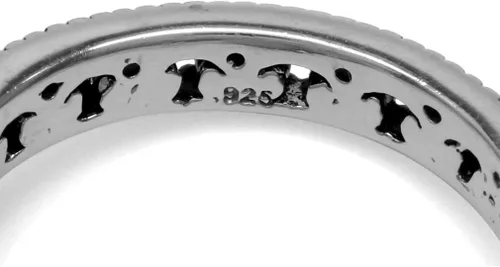 Miniatura 4 de Silvershake Anillo de filigrana apilable de plata de ley 925 con piedra natal auténtica, estilo eternidad